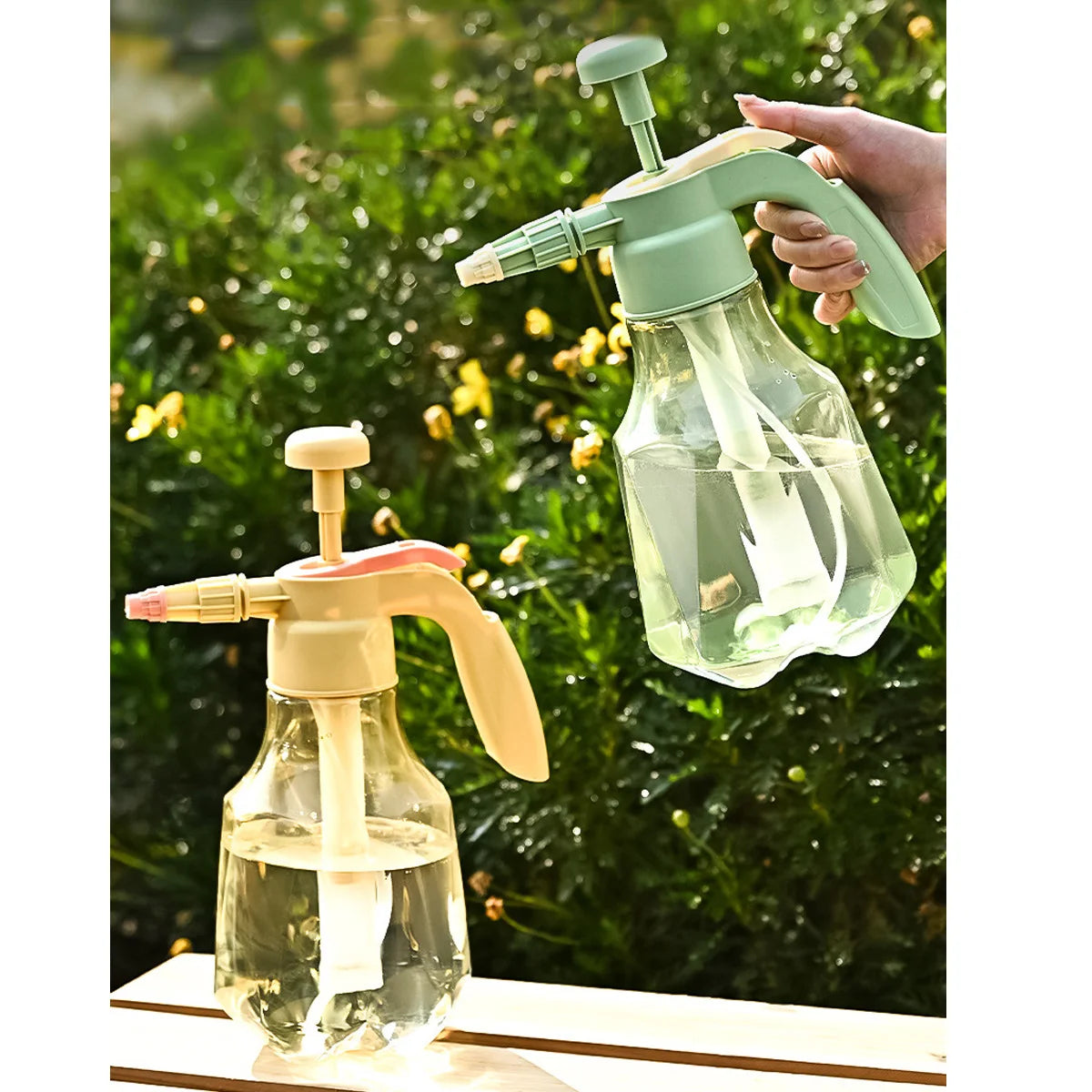1PCS 1.5L Watering Bottle Pressure Garden Sprayer Spray Bottle With Pump Action Pressure With Adjustable Nozzle Plants Watering Peaceful Pleasures Health and Wellness