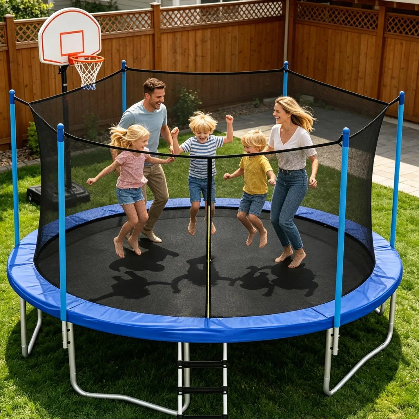 12ft & 14ft Round Trampoline Replacement Safety Net | 6 & 8 Pole