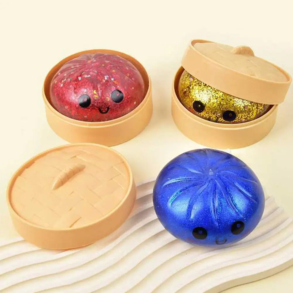 Dumpling Squishy Toy | Soft Steamed Bun Squeeze Fidget Toy