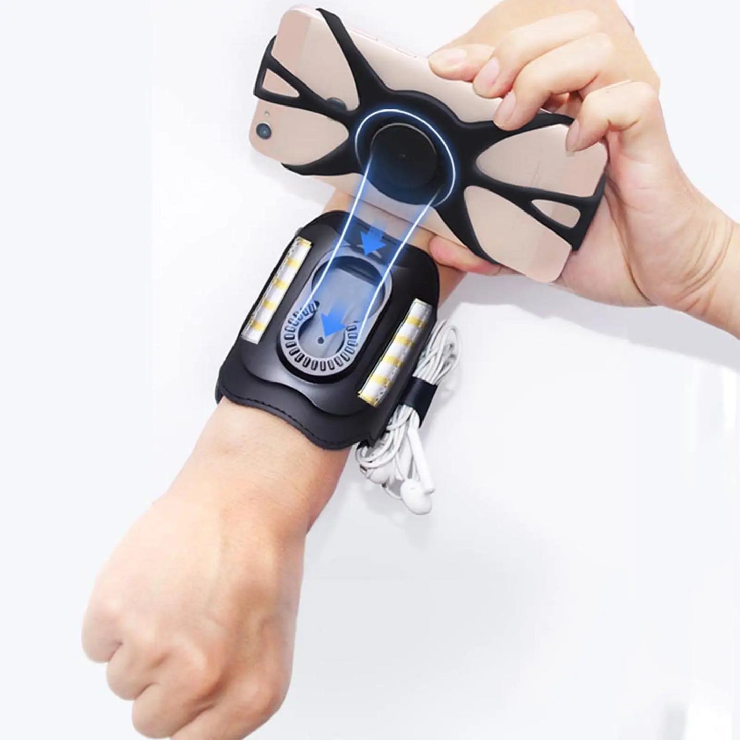Running Armband Wristband Bracke 360 ° Rotatable Phone Holder Suitable For 4-7-inch Smartphones Card Pocket For Running Bicycles Peaceful Pleasures Health and Wellness Wristband