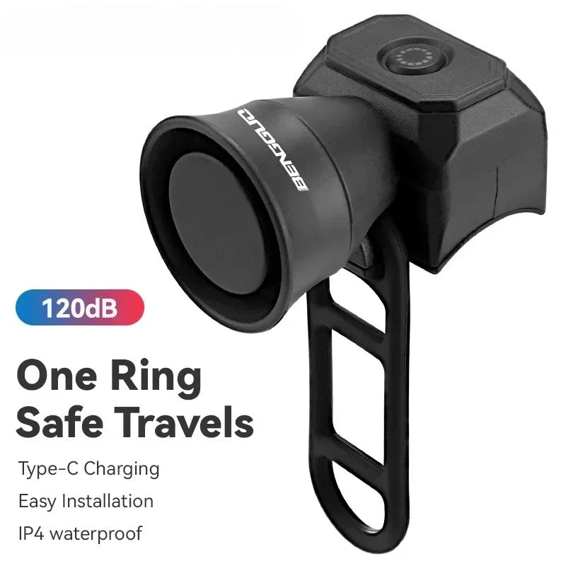 Bicycle Horn Mountain Bike Battery/USB Charging Waterproof Electronic Bike Bell Riding Equipment Children's Scooter Accessories Peaceful Pleasures Health and Wellness