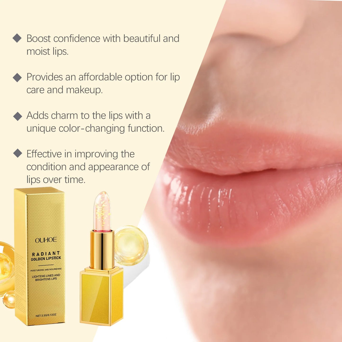 Gold Foil Lip Balm – Hyaluronic Acid, Vitamin E & Gold