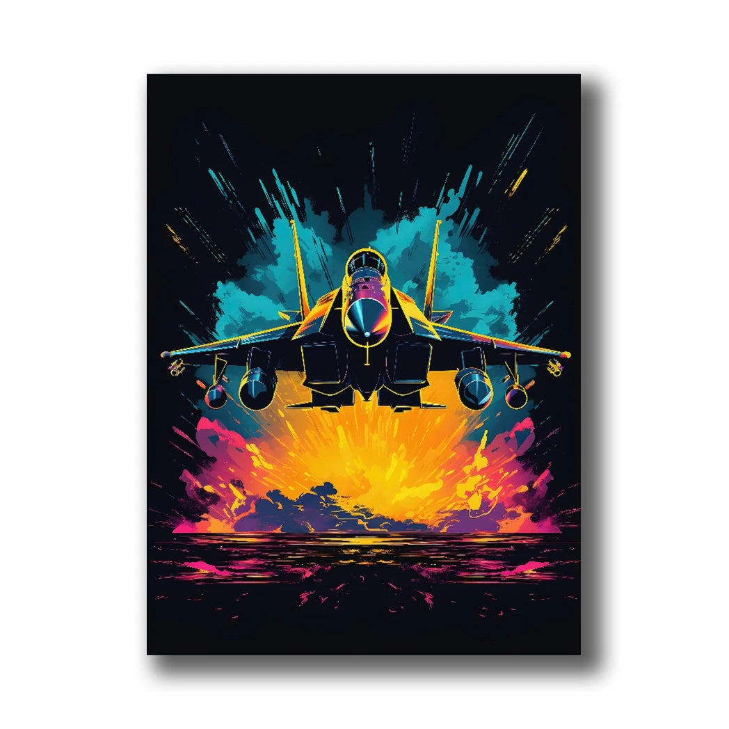 Neon Gaming Canvas Wall Art | Gamepad & Character Poster