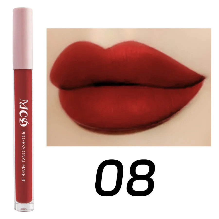 MCD Dark Brown Matte Velvet Liquid Lipstick – Waterproof Lip Gloss