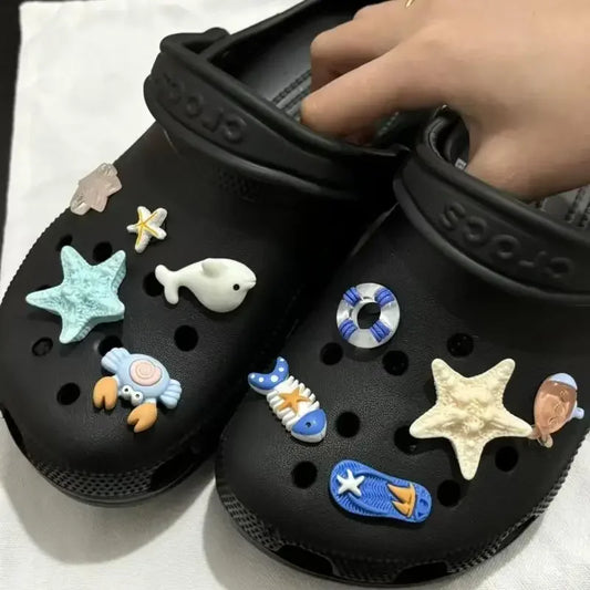Ocean DIY Shoe Charms Set – Fish, Starfish & Shell Decorations Shoe Charm Set Oasis Select