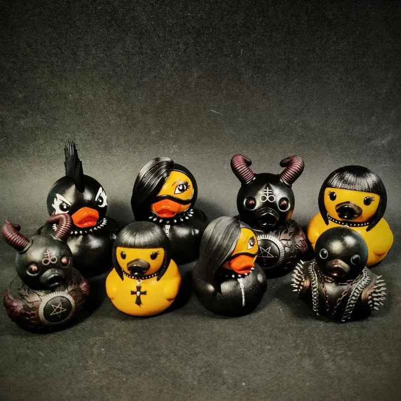 Devil Punk Duck Desktop Ornament Electric Syllable Death Rock Duck Dark Halloween Decoration Doll Peaceful Pleasures Health and Wellness