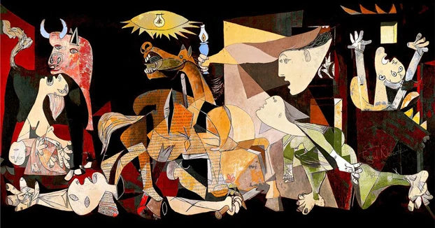 Abstract Wall Art Picture Picasso Famous Painting 《Guernica》Posters Canvas Painting for Modern Living Room Home Office Decor Peaceful Pleasures Health and Wellness 3 20x40cm