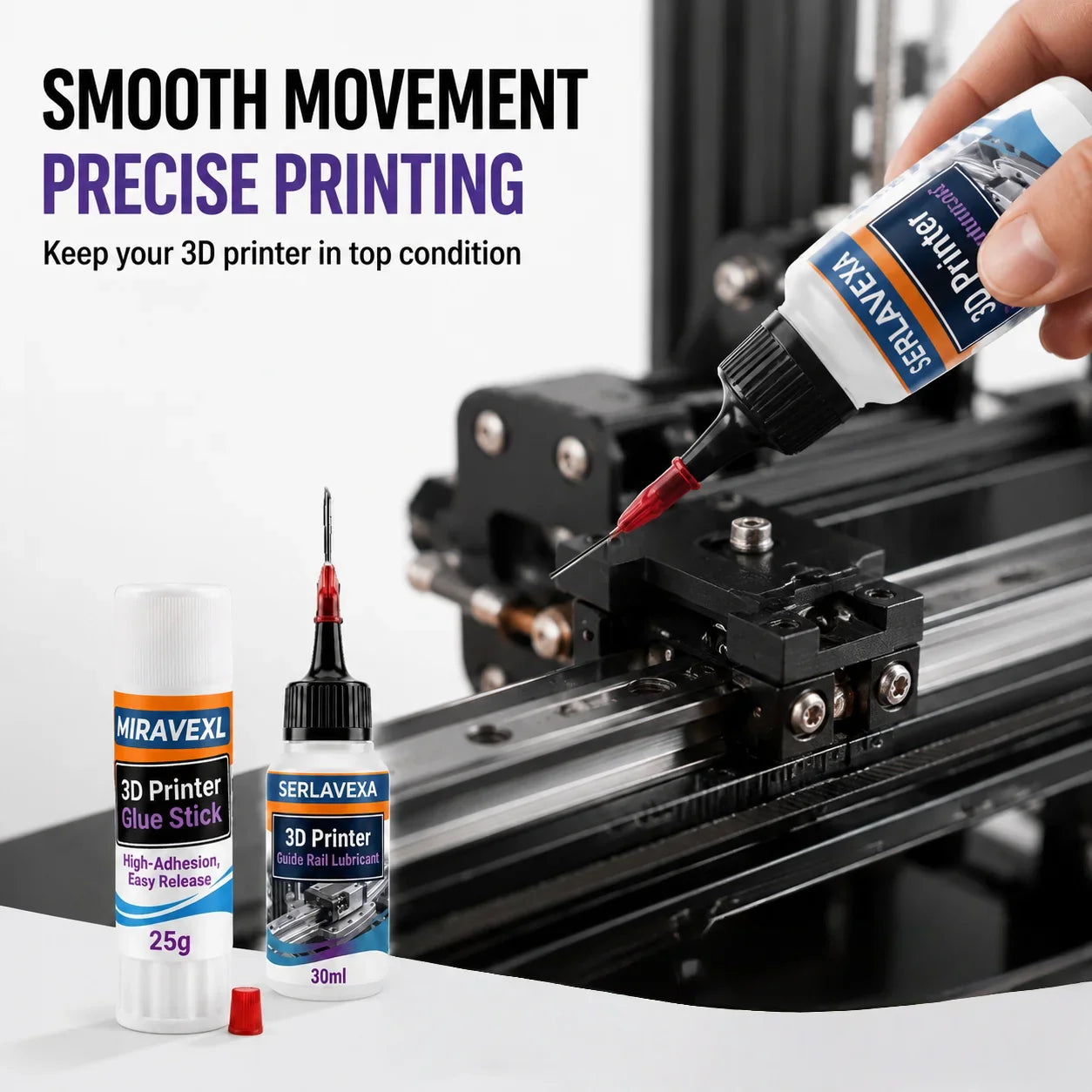 3D Printer Maintenance Kit – Rail Lubricant & Bed Glue Stick