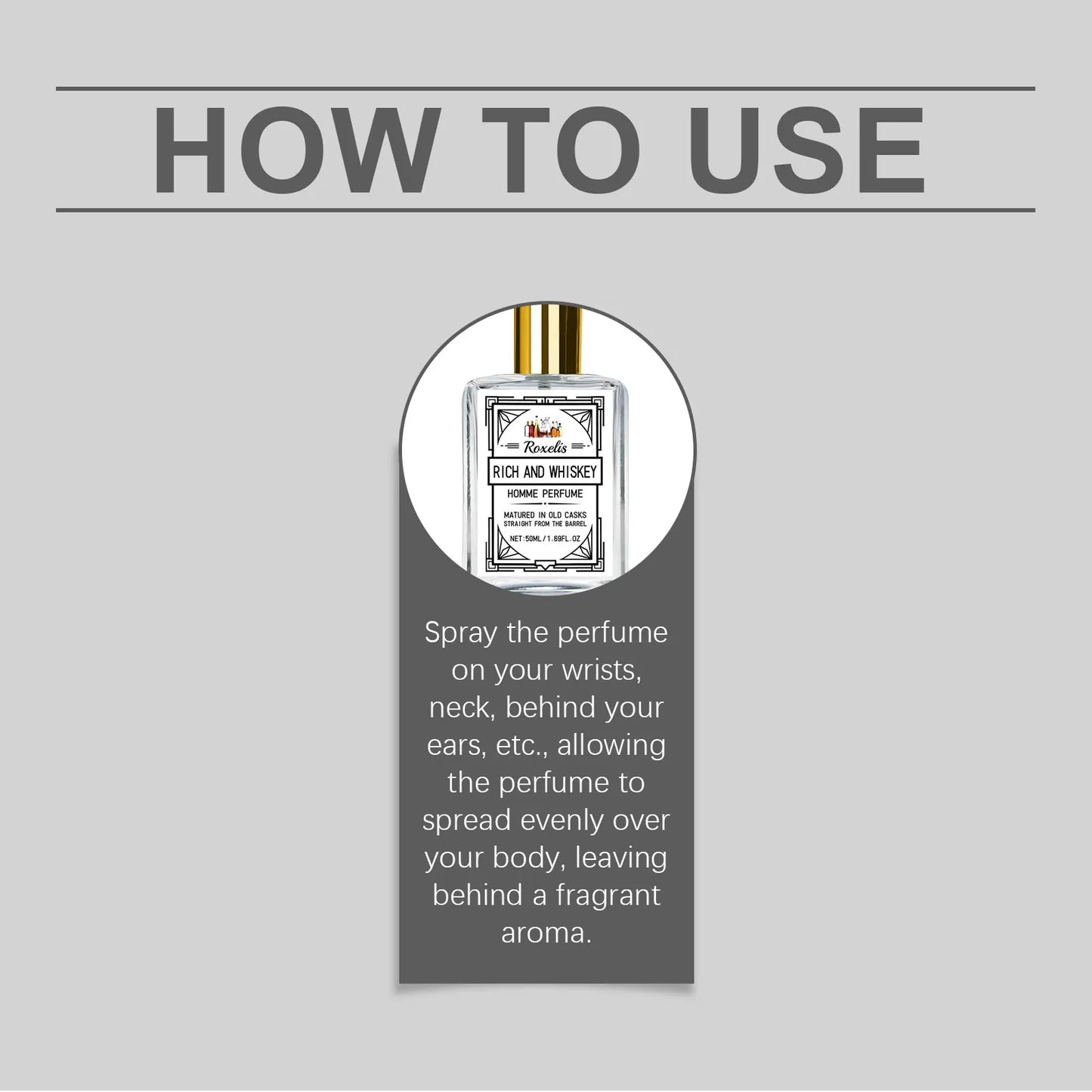 Roxelis 50ml Whisky Men's Cologne | Woody Vanilla EDC Perfume