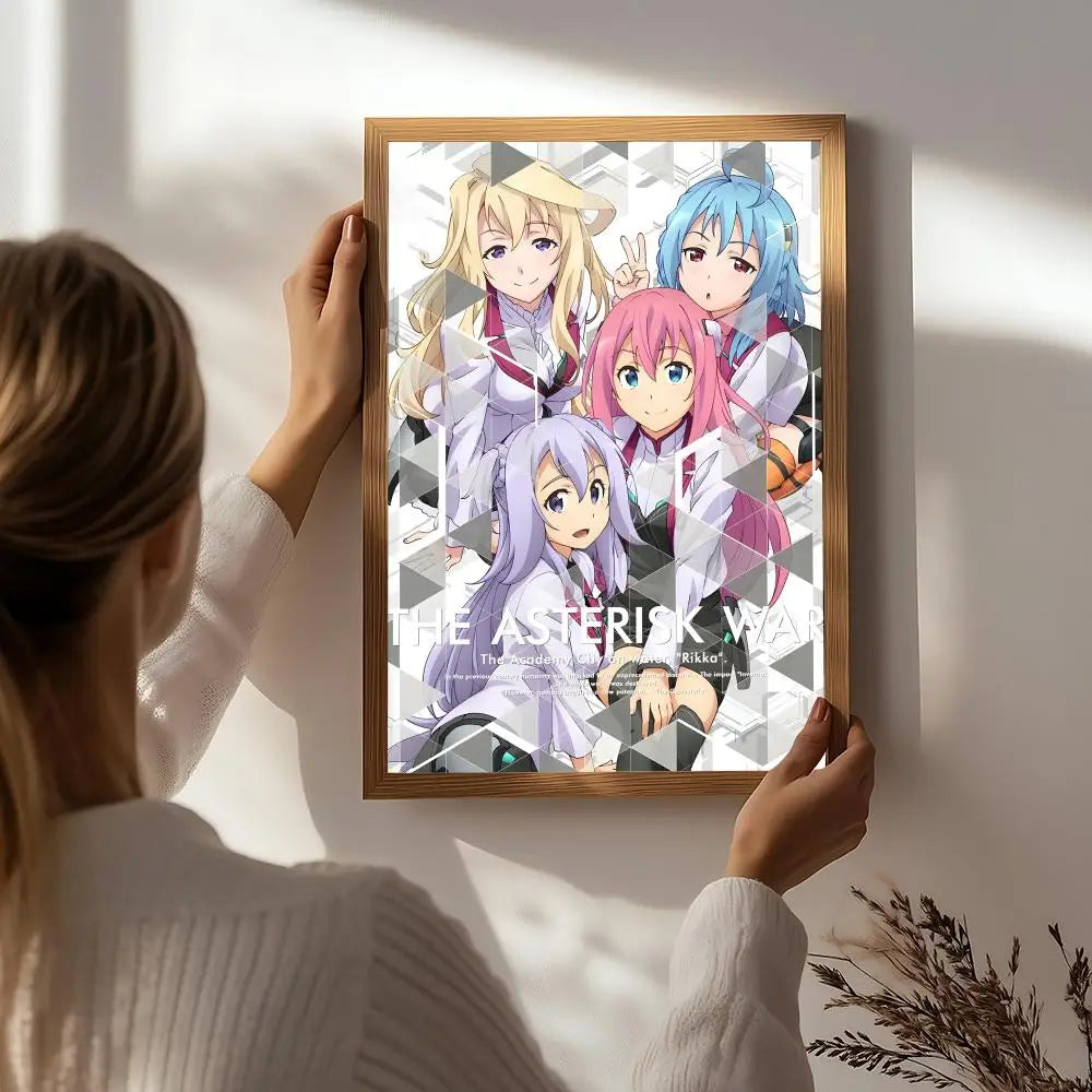 The Asterisk War Anime Poster – HD Self-Adhesive Wall Art Anime Wall Poster Peaceful Pleasures Health and Wellness White6 40X50cmNoframe
