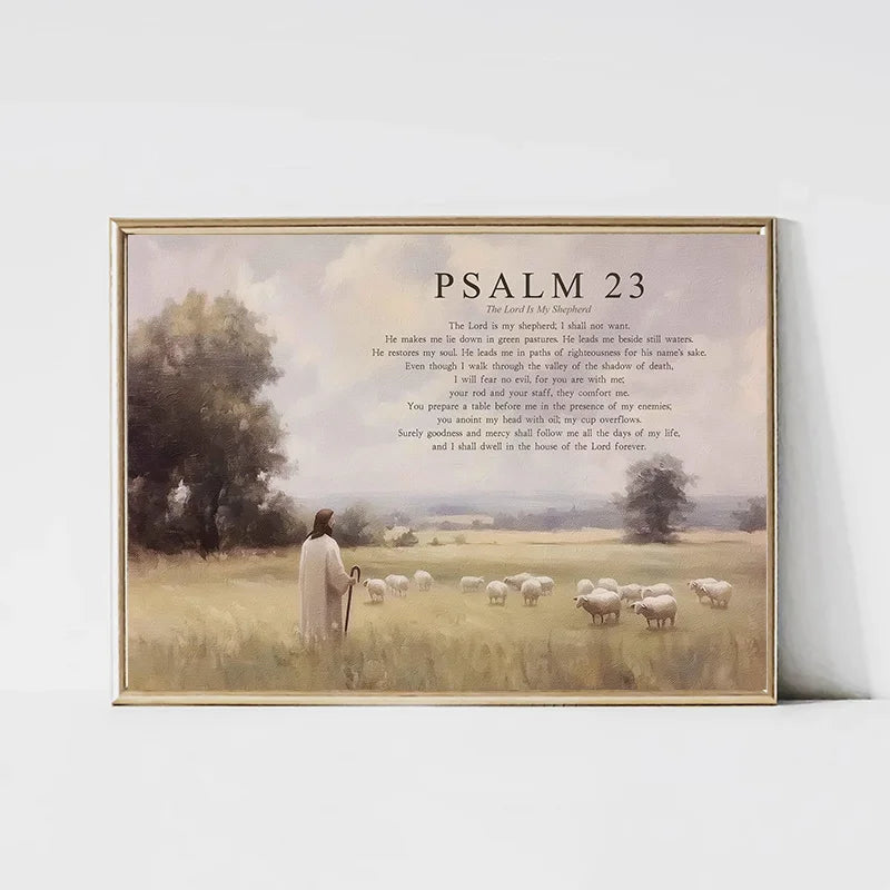 Bible Verse Floral Canvas Wall Art | Christian Scripture Poster