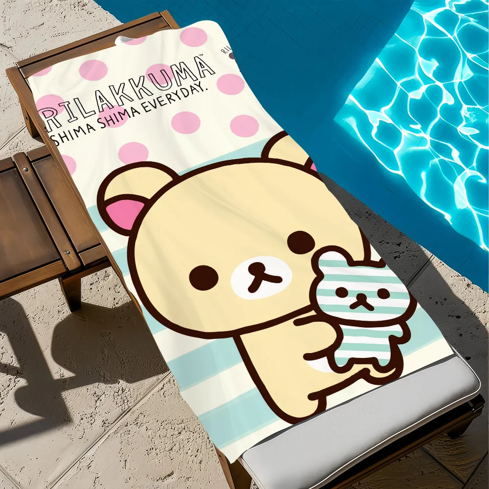 Rilakkuma Cartoon Beach Towel | Quick Dry Soft Pool Towel