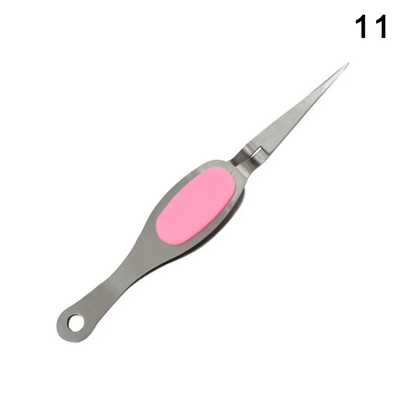 Reverse Tweezers Straight Curved Tweezer X-shaped Stainless Steel Multifunctional Eyelash Curler Extension Antislip Makeup Tool Peaceful Pleasures Health and Wellness 10