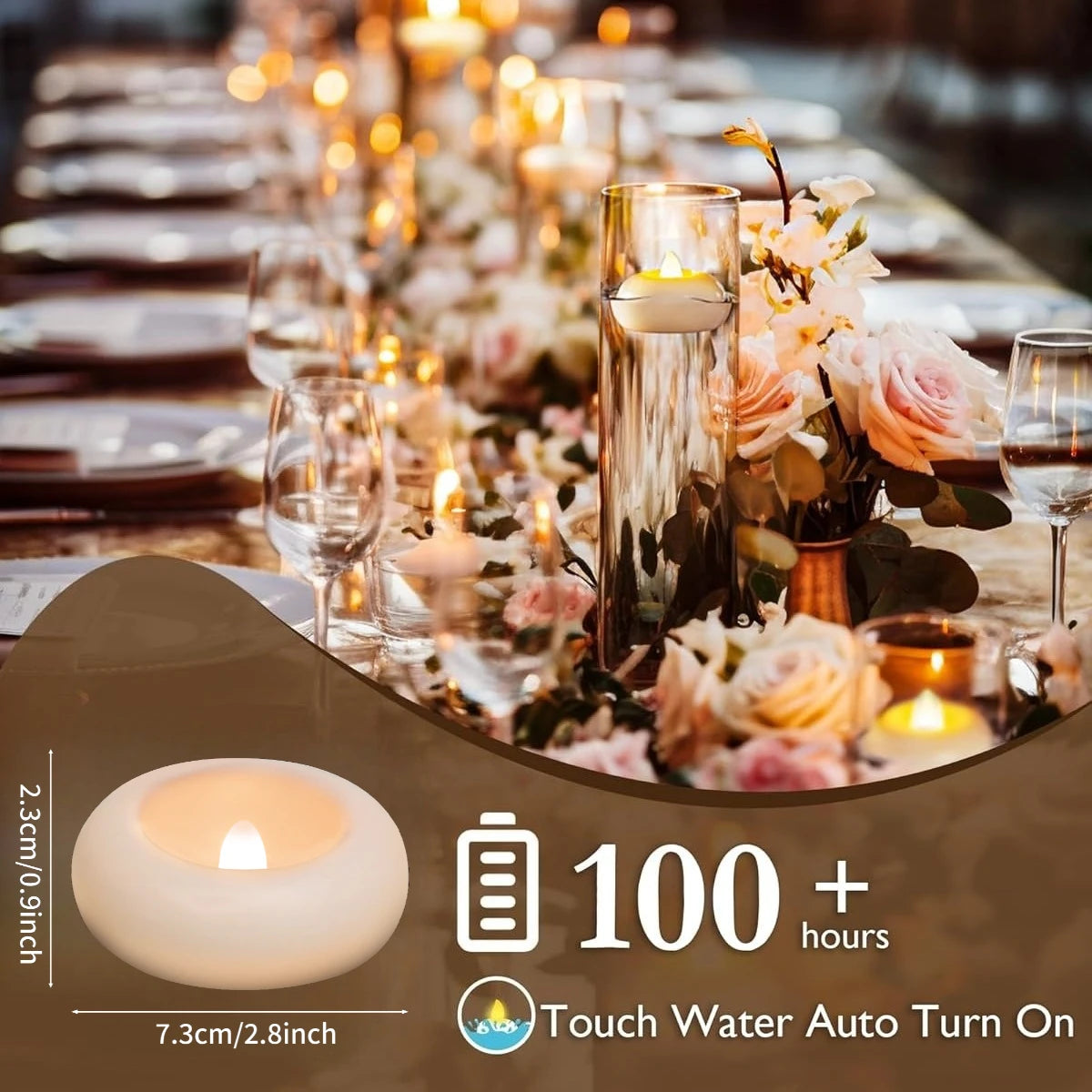 Waterproof Led Floating Tealights Candles Battery Operated Flickering Flameless Tea Light for Cylinder Vases Centerpieces Weddin Peaceful Pleasures Health and Wellness