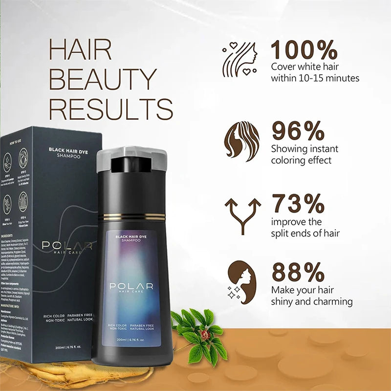 Hair Dye Shampoo 200ml – Oil Control & Nourishing Hair Color Treatment Peaceful Pleasures Health and Wellness