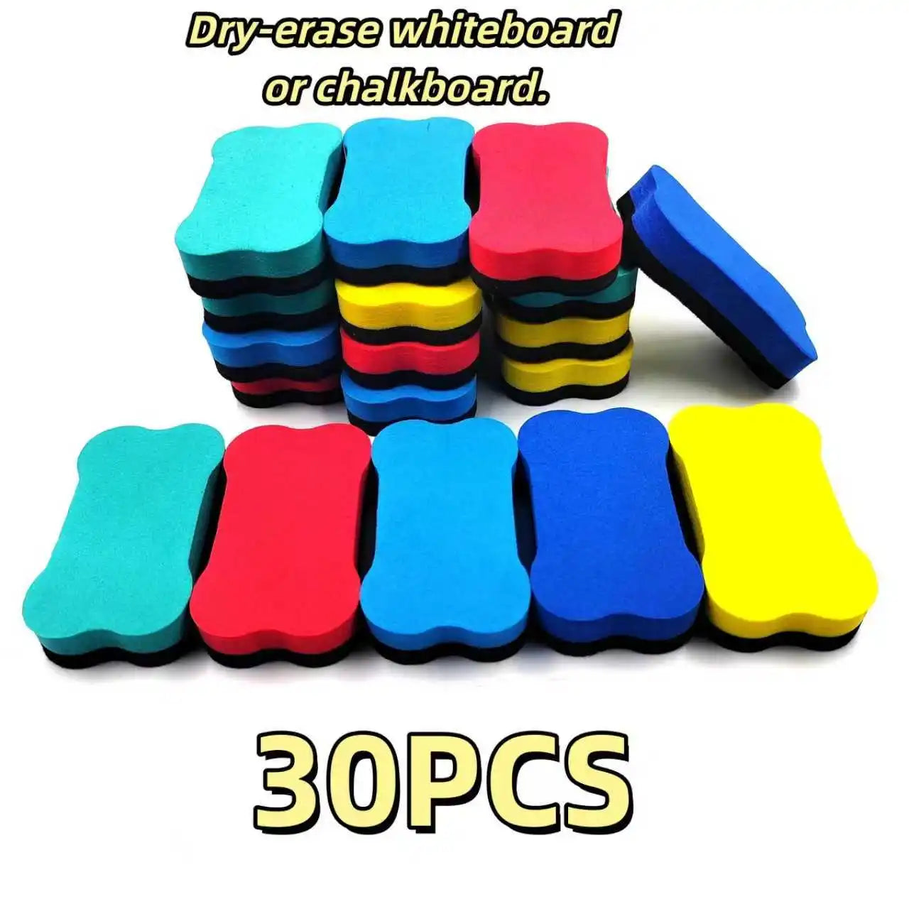 30-Pack Magnetic Whiteboard Erasers | Felt Cloth Bone Erasers