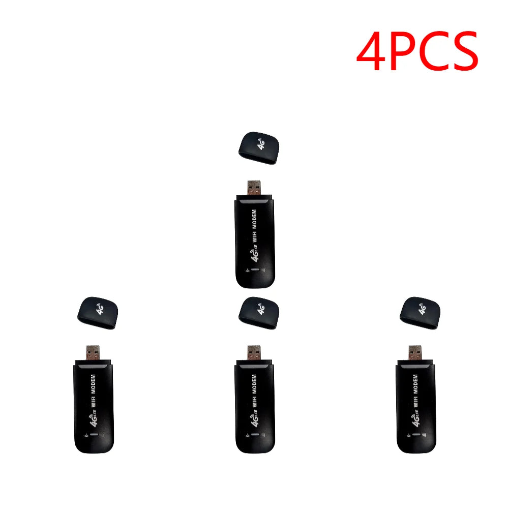 4G LTE Wireless USB Dongle 150Mbps Modem Stick Sim Card Mobile Broadband Wireless Router Unlocked WiFi Wireless Network Adapter Peaceful Pleasures Health and Wellness 4PCS