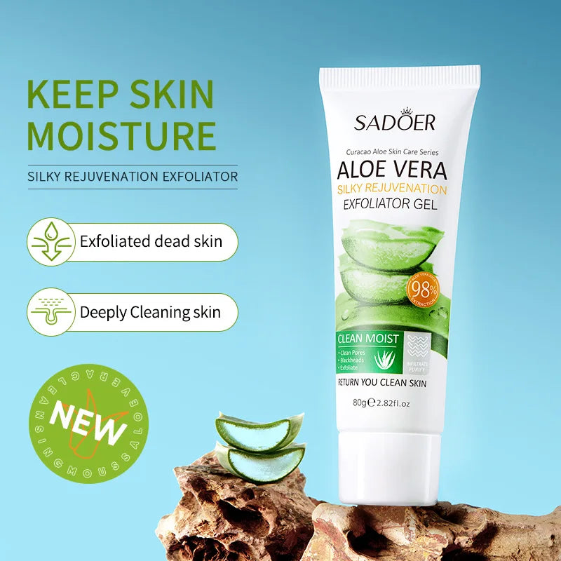 SADOER Aloe Vera Exfoliating Facial Cleanser | Gentle Face Scrub