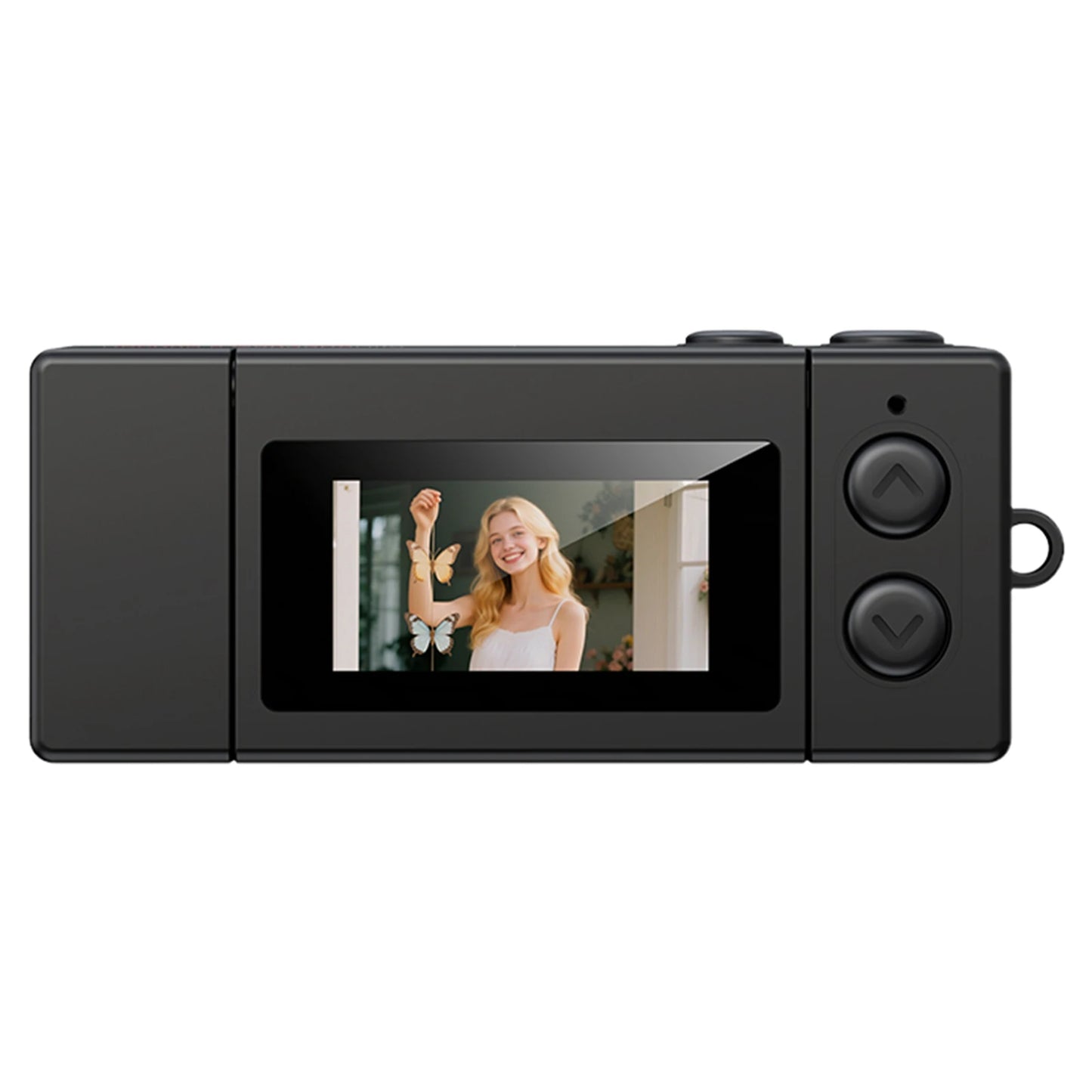 Retro Small Video Recorder Camcorder Support Memory Card Mini Keychain Camera for Beginners Teens and Adults Travel Vlog Peaceful Pleasures Health and Wellness black