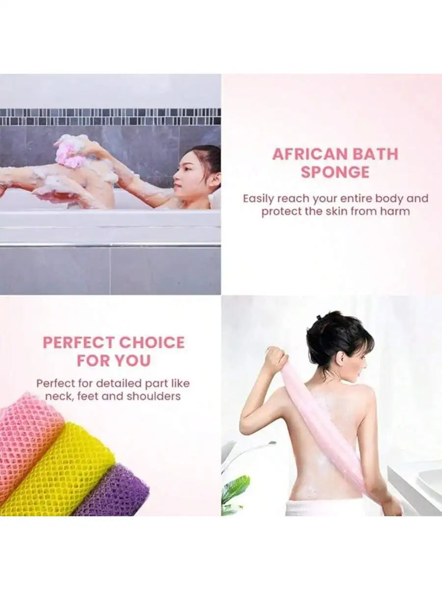 Long Mesh Bath Sponge – Exfoliating Body & Back Scrubber