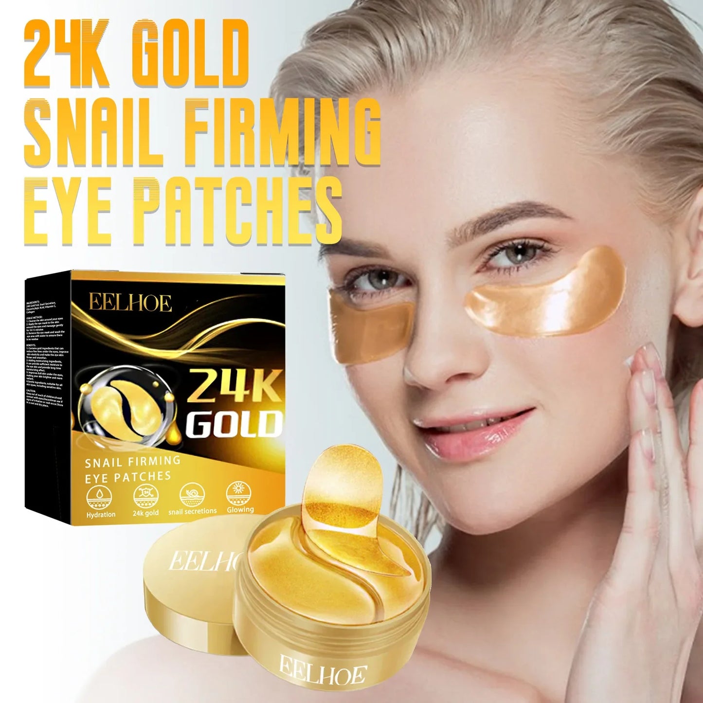Eelhoe 24K Gold Seaweed Eye Patches – Dark Circles & Puffiness