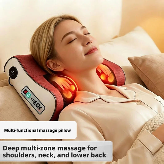 Full Body Kneading Massage Pillow Electric Cervical Massager Home Relax Neck Waist Back Muscle Soreness Relief Comfort Care Peaceful Pleasures Health and Wellness