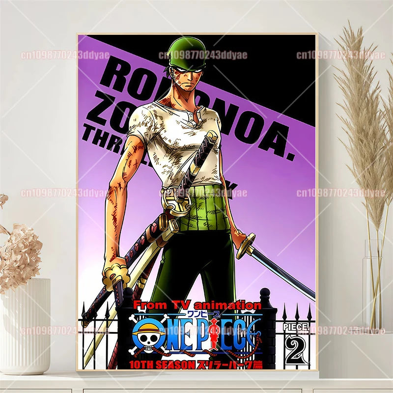 Classic Anime Dragon Ball Characters Luffy Zoro Nami Robin Canvas Painting Poster Suitable for Fashion Wall Art Oil Painting Peaceful Pleasures Health and Wellness