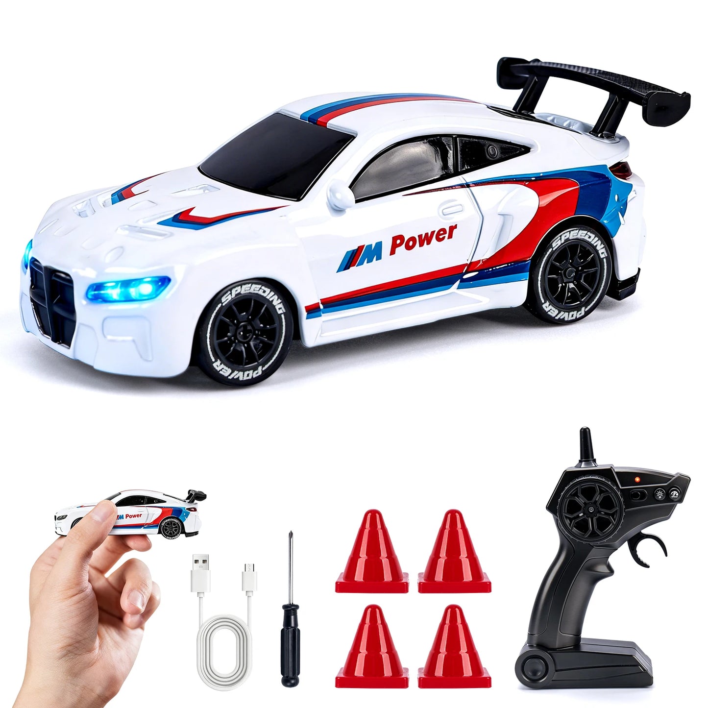 1 64 Speed Drift RC Car Mini Racing Model Light 4WD Remote Control