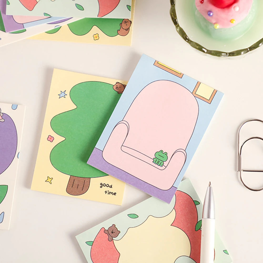 120 Sheets Cute Cartoon Illustration Notebook Aesthetic Instagram