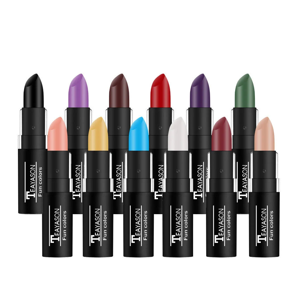 TEAYASON 12-Color Matte Lipstick – Waterproof Long-Lasting