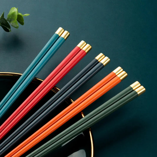 5 Pairs different color Chopsticks Chinese Chopsticks Food Grade Plastic Stick Non-slip Reusable Chopsticks for Sushi Tableware Peaceful Pleasures Health and Wellness