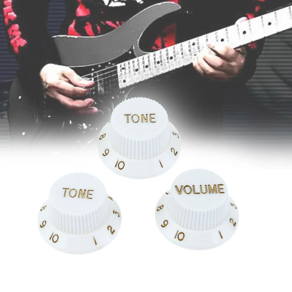 Electric Guitar & Bass Volume Knob Caps – 3-Pack Potentiometer Covers Guitar Fittings & Parts Peaceful Pleasures Health and Wellness