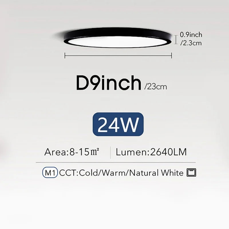 Ultra-Thin 24/28W Dimmable LED Ceiling Light | Modern Flush Mount