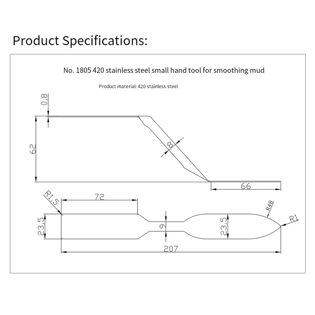 Double-Headed Stainless Steel Caulking Trowel | Seam Finishing