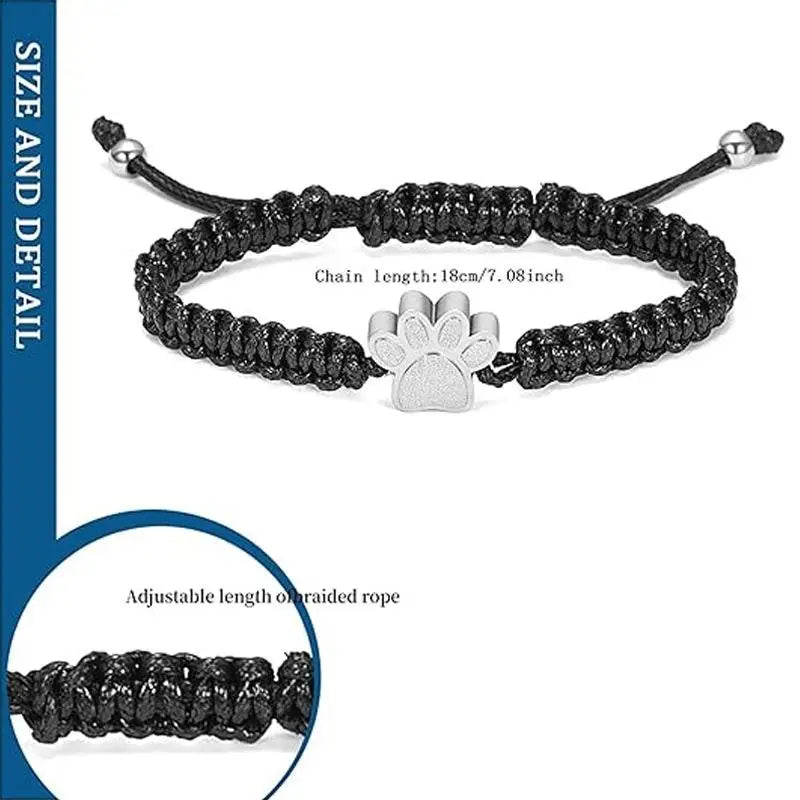 Pet Memorial Urn Bracelet | Titanium Steel Braided Keepsake