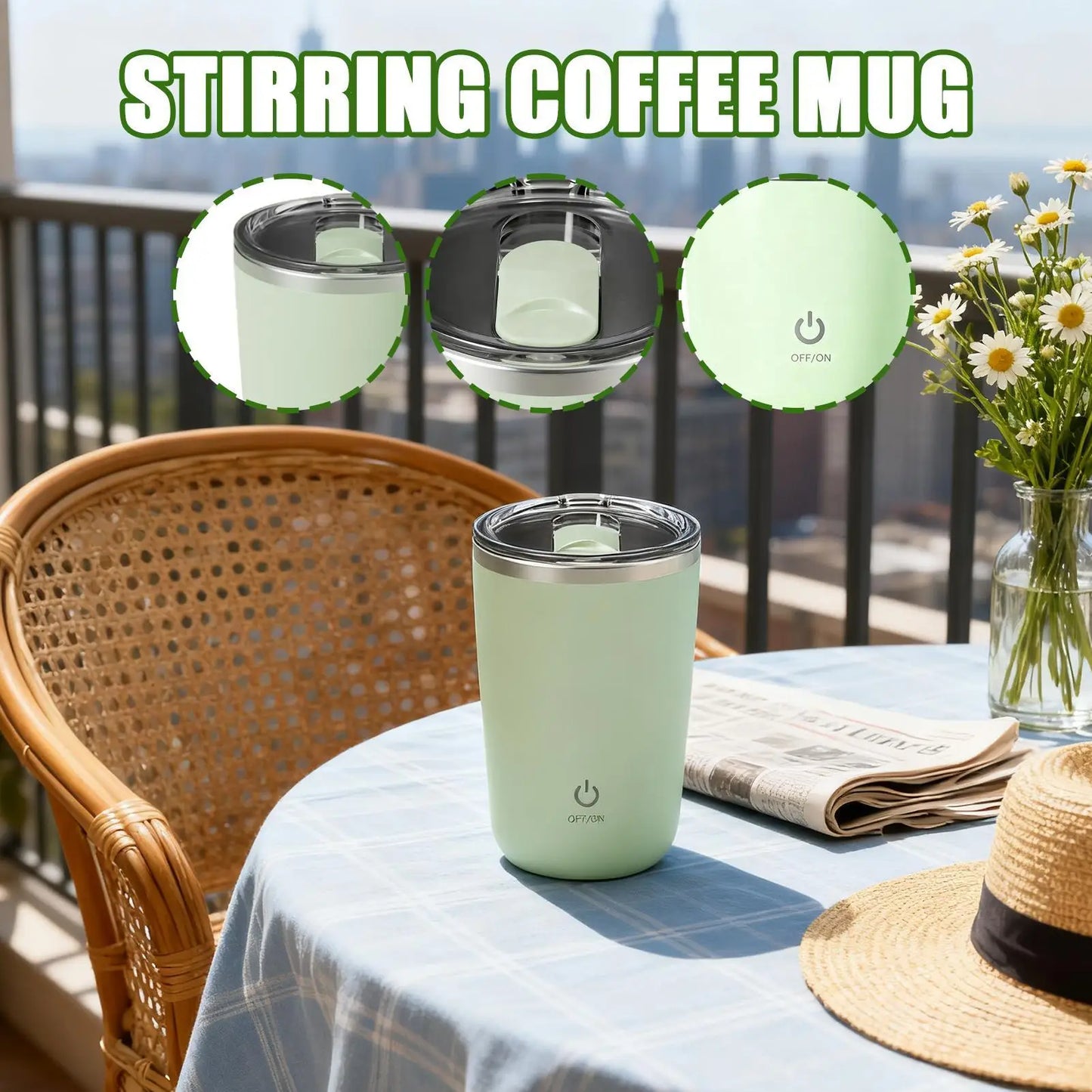 Self-Stirring Electric Coffee Mug 350ml | USB Rechargeable