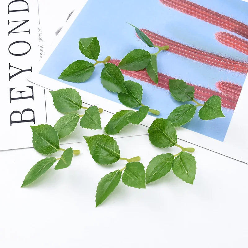 Artificial Silk Rose Leaves 50/100 Pcs – Wedding & Home Decor