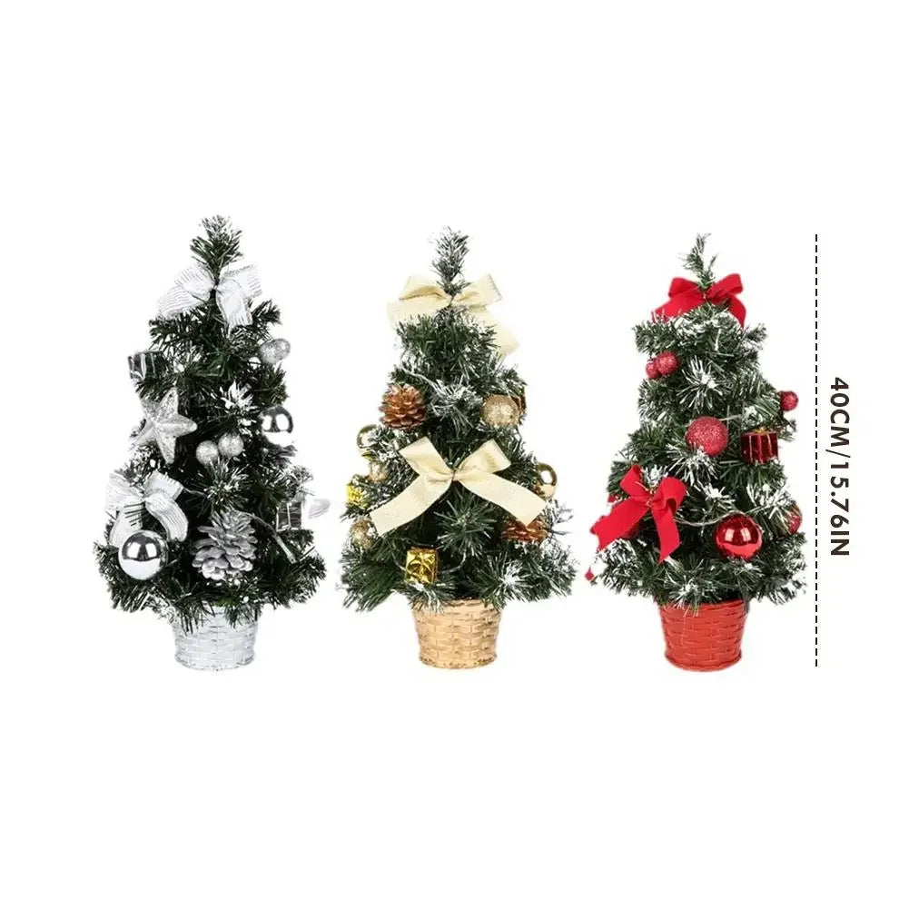 40CM LED Christmas Tree Nightlight LED Light Pine Needle Tree Mini Xmas Tree Christmas Decoration Desktop Ornament New Year Gift Peaceful Pleasures Health and Wellness
