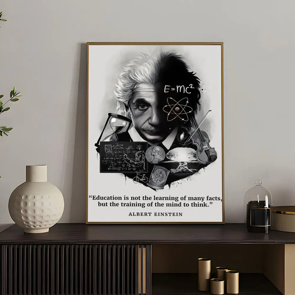 Hot Aalbert Einsteines Poster Versatile HD Waterproof Wall Art Self-Adhesive Decor for Any Space Ideal Gift Peaceful Pleasures Health and Wellness z4 50X70cmNoframe