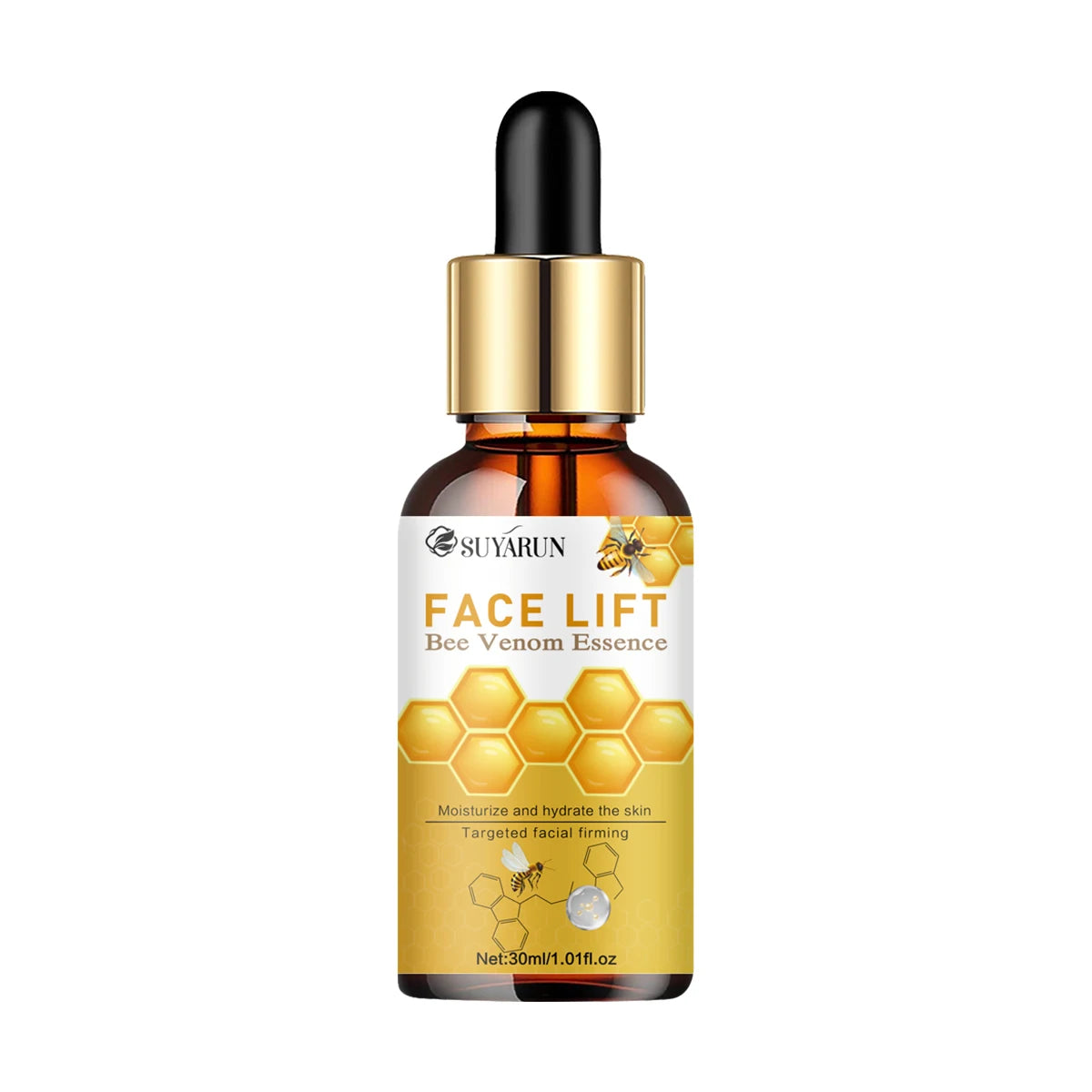 Bee Venom Anti-Wrinkle Essence Anti-Aging Polypeptide hyaluronic acid Essence Repair Moisturizing Firming Facial Skin Essence Peaceful Pleasures Health and Wellness 30ml