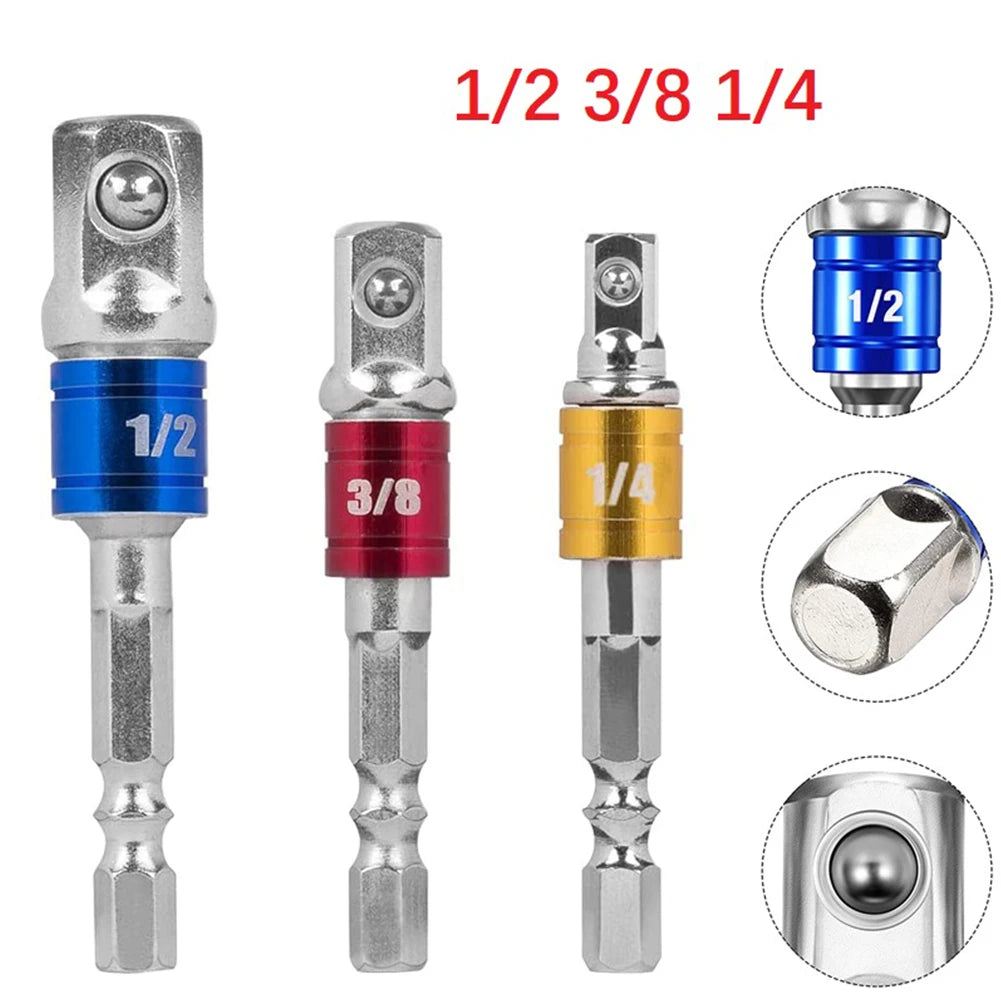 Hex Shank Drill Socket Adapter Impact Driver Square Bits Bar