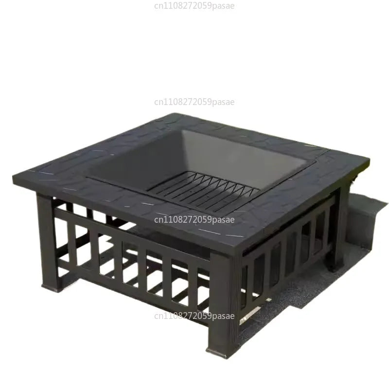 Outdoor Square BBQ & Tea Stove Full Set | Stainless Steel