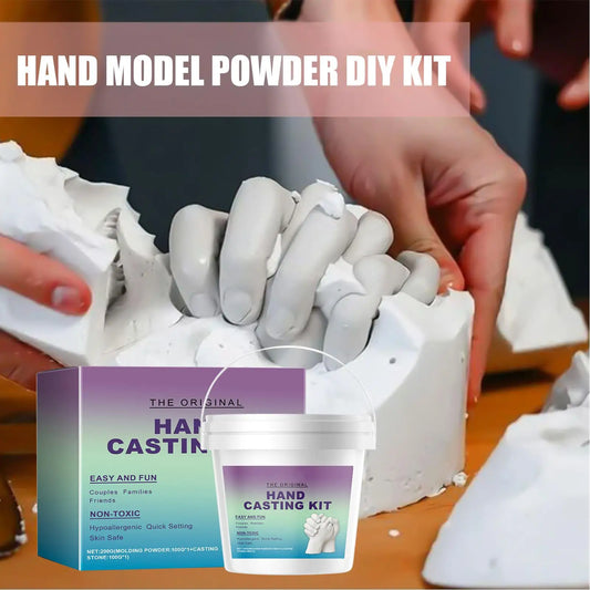 3D Hands Mold Casting Handprint & Footprint DIY Craft Set Romantic Sculpture Mould Clone Powder Set for Anniversary Keepsake Peaceful Pleasures Health and Wellness