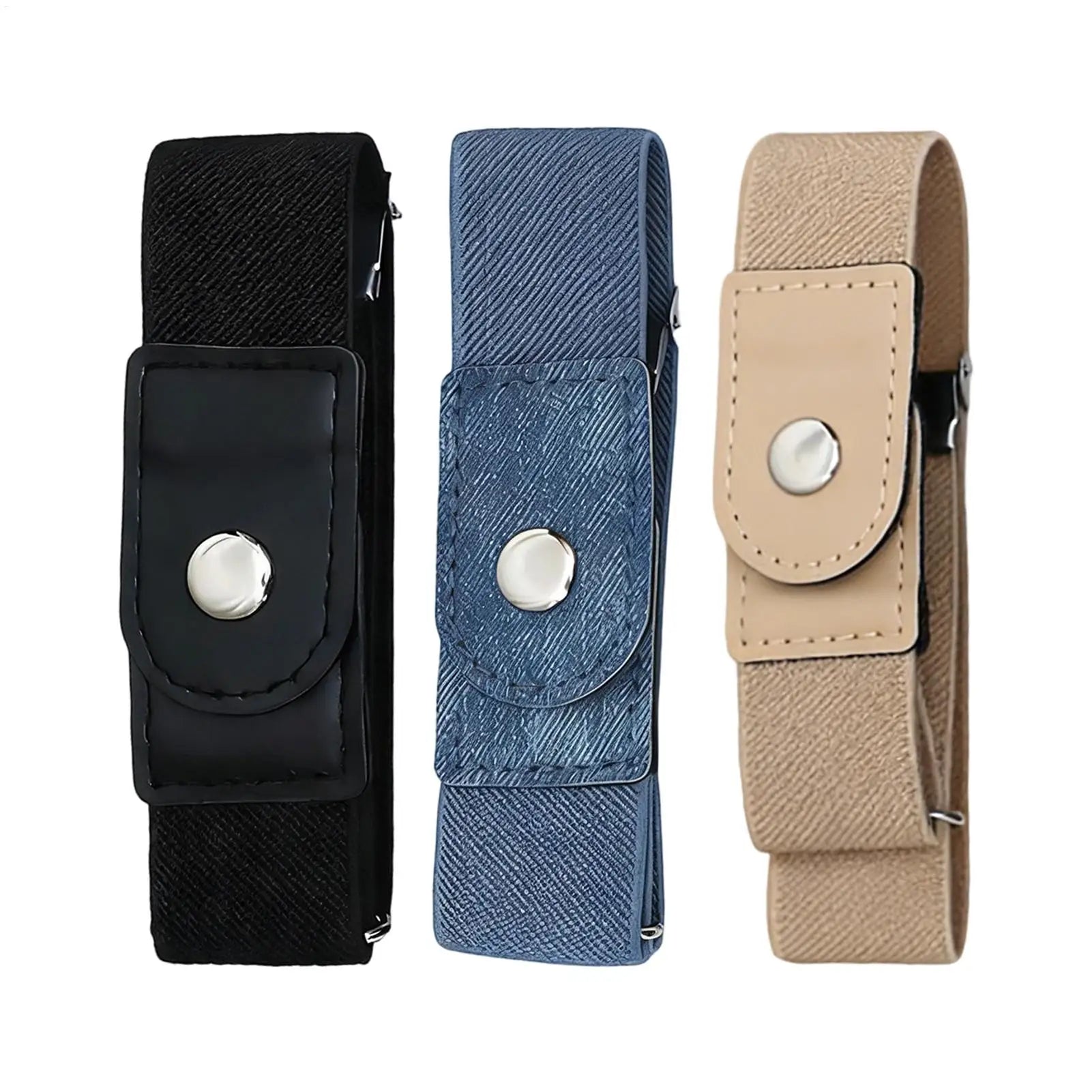 1 Pair No Buckle Belt Elastic Adjustable Strap Buckleless Belt for Women Men, Jeans Pants Dresses, Casual Work Golf Waist Band Peaceful Pleasures Health and Wellness