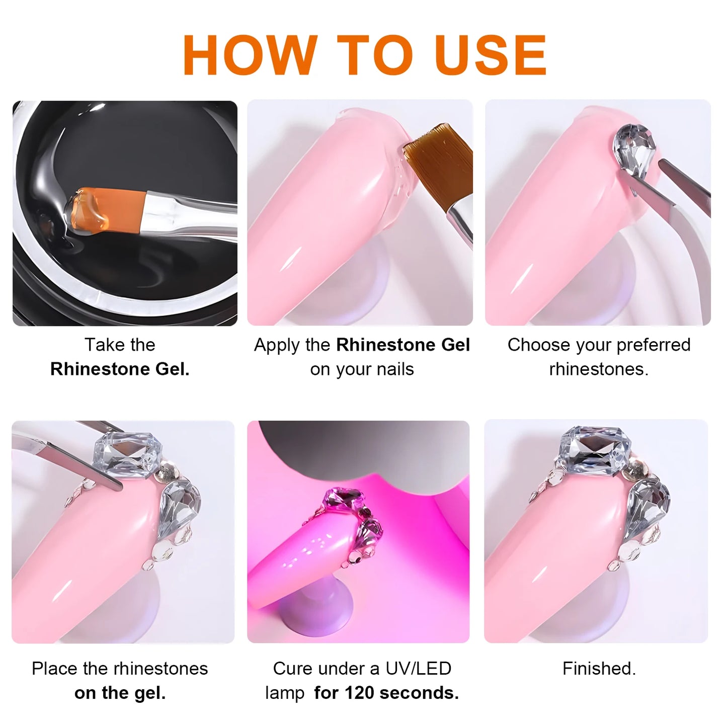 TWOING 8g/15g Super Strong Sticky Nail Glue Gel For Rhinestones Nail Art Decorations No Wipe DIY Gem Adhesive Functional UV Gel Peaceful Pleasures Health and Wellness