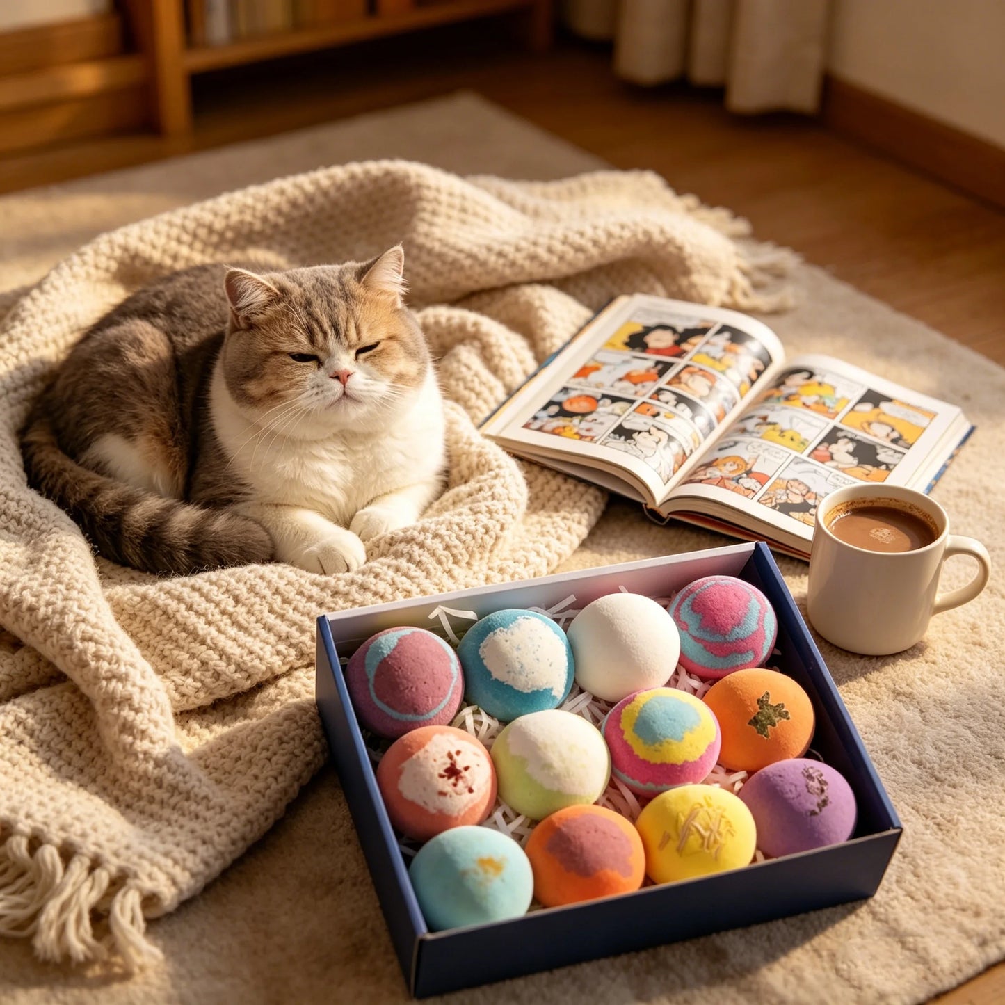 Natural Fizzy Bath Bombs Gift Set for Kids & Adults – 12 Pack