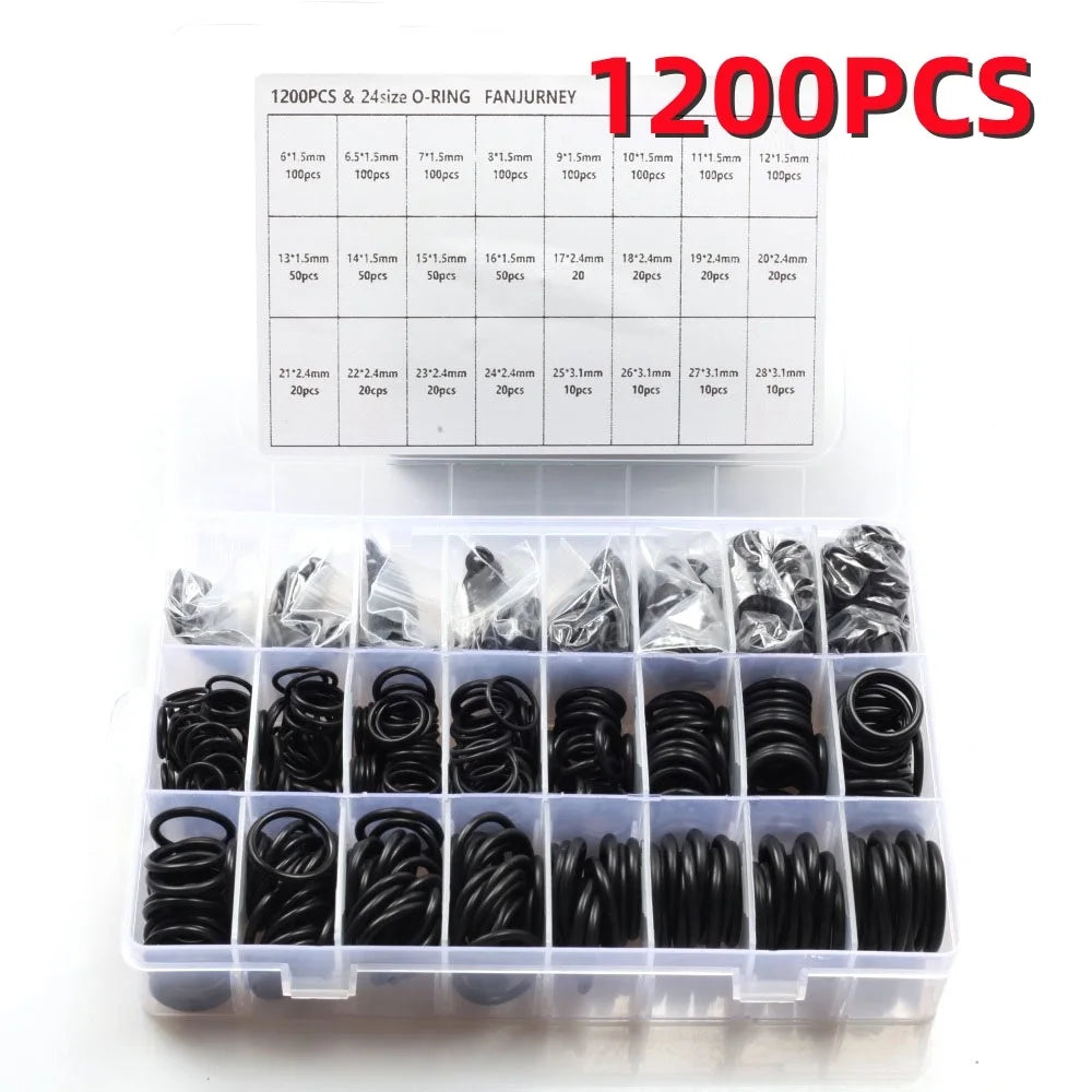 NBR O-Ring Set 740/1200pcs – Nitrile Rubber Oil-Resistant Seals Peaceful Pleasures Health and Wellness 1200PCS