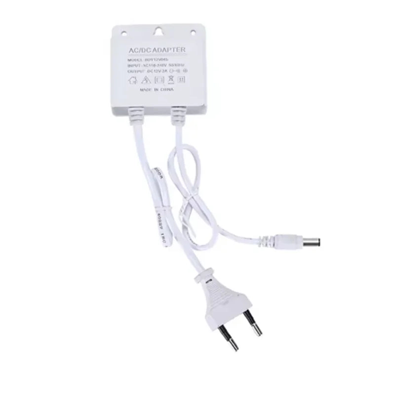 12V2A Power Supply Dedicated Plug Ball Machine Outdoor Waterproof and Dustproof Display Screen Monitoring DC 24W Power Adapter Peaceful Pleasures Health and Wellness White EU Plug