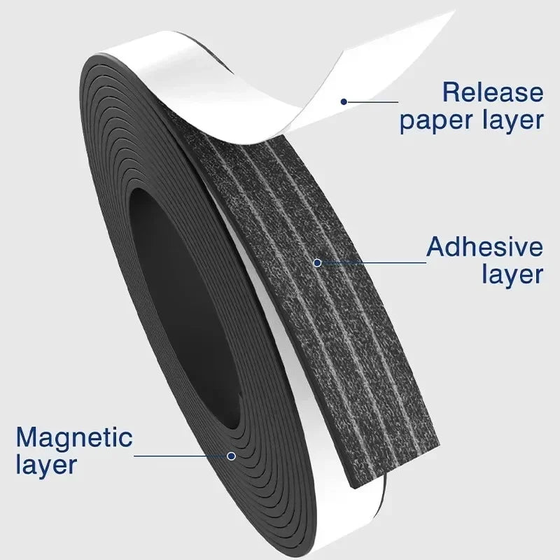 Self-Adhesive Magnetic Tape Strip | Cuttable Rubber Magnet DIY
