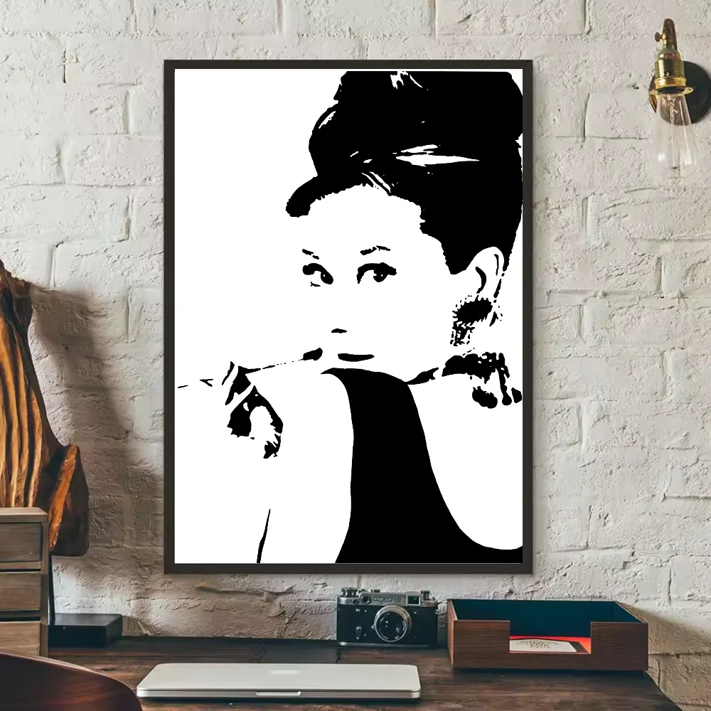 Audrey Hepburn HD Wall Poster – Waterproof PVC Sticky Decor Wall Art Poster Peaceful Pleasures Health and Wellness z13 50X70cmNoframe